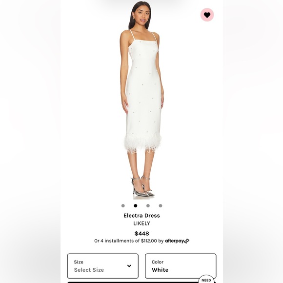 Revolve white dress with feathers and rhinestones - Picture 2 of 12